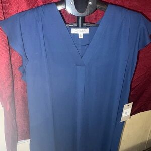 Chaus Women's Elegant Navy Blouse